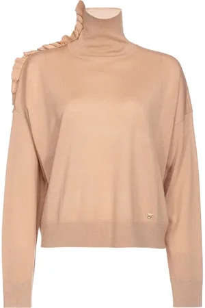 Pinko Strik, Dame, , XS, Uld, Ruched Wool Turtleneck