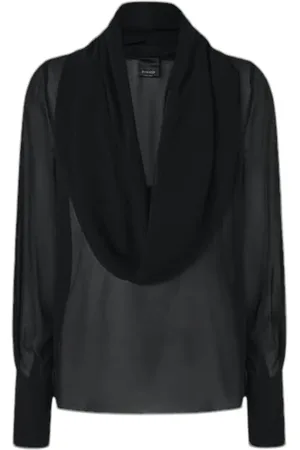 Pinko Bluser & Skjorter, Dame, Sort, 2XS, Tyl, Elegant Bluse