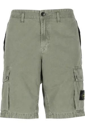 Stone Island Shorts, Herre, Grøn, W30, Bomuld, Logo-bermuda shorts