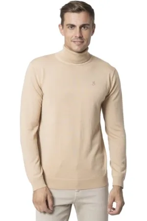 Karl Lagerfeld Strik, Herre, , 2XL, Uld, Lysebrun rullekrave turtleneck