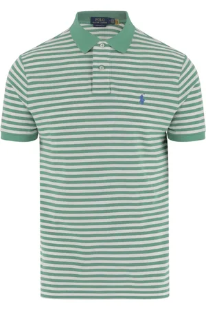 Ralph Lauren Top, Herre, Grøn, S, Bomuld, Stribet Polo Shirt i Bomuld