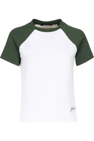 Jacquemus Top, Dame, Hvid, XS, Bomuld, Kontrast Baseball T-shirt