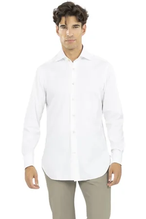 Kiton Skjorte, Herre, Hvid, 4XL, Bomuld, Italiensk bomuldsskjorte