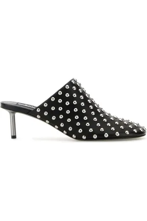 Jil Sander Sko, Dame, Sort, 36 EU, Læder, Sort læder mules med 7 cm hæl