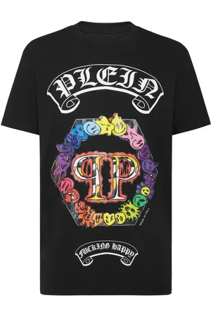 Philipp Plein Top, Herre, Sort, 2XL, Bomuld, Casual bomulds T-shirt
