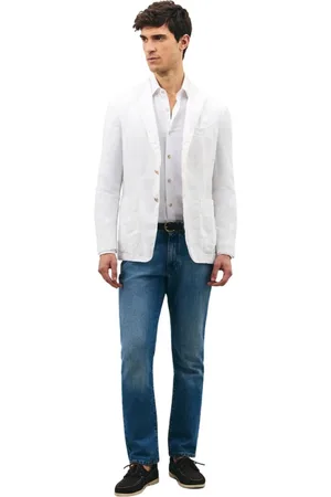 Boglioli Jakke, Herre, Hvid, M, Uld, Garment-dyed Linen K-Jacket
