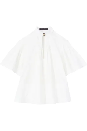 Proenza Schouler Bluser & Skjorter, Dame, Hvid, S, Bomuld, Hvid Bomulds Pintuck Bluse