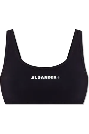Jil Sander Badetøj, Dame, Sort, S, Uld, Bikini Top med Logo
