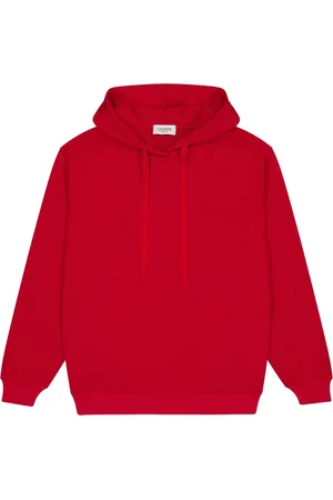 LANEUS Sweathshirts & Hoodies, Herre, Rød, S, Bomuld, Boxy bomuldshættetrøje