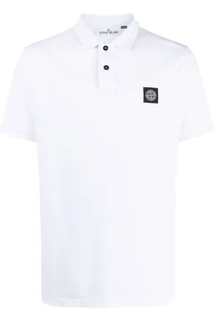 Stone Island Top, Herre, Hvid, S, Bomuld, Cotton Patch Compass Polo