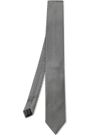 Tom Ford Tilbehør, Herre, Sort, ONE SIZE, Luksuriøst Geometrisk Silkeslips