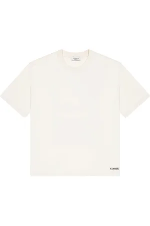 LANEUS Top, Herre, Hvid, XL, Bomuld, T-shirt logo i jersey
