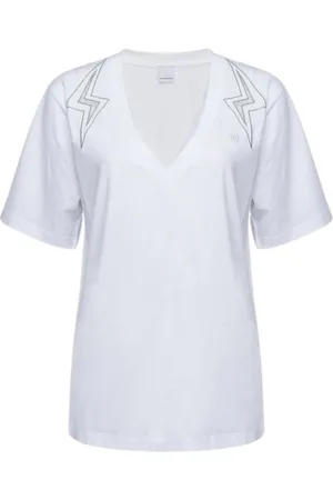 Pinko Top, Dame, Hvid, S, Uld, Kortærmet T-shirt