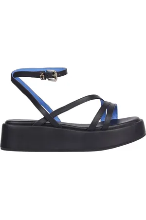Tommy Hilfiger Sko, Dame, Sort, 40 EU, Læder, Strop Platform Sandaler