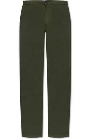 Paul Smith Bukser, Herre, Grøn, W34, Bomuld, Tapered-Fit Mørk Khaki Stretch-Cotton Chinos