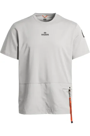 Parajumpers Top, Herre, Grå, 2XL, Bomuld, Bomuld Jersey T-shirt med Nylon Detaljer