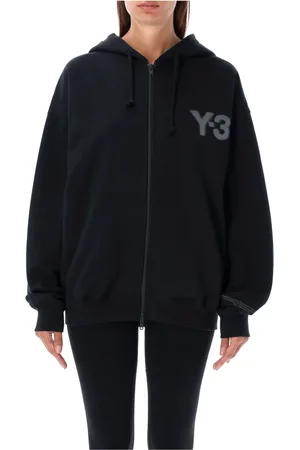 Y-3 Sweathshirts & Hoodies, Dame, Sort, XL, Bomuld, Logo Zip Hoodie