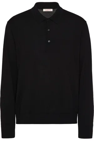 VALENTINO GARAVANI Top, Herre, Sort, 2XL, Uld, Casual Polo Shirt