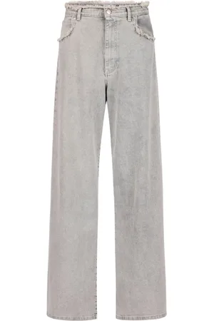 Iceberg Jeans, Dame, Blå, W28, Denim, 5-pocket big flare fit bukser i grå denim med marmorering