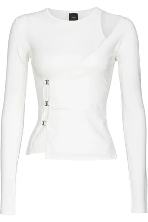 Pinko Top, Dame, Hvid, S, Bomuld, Langærmet top
