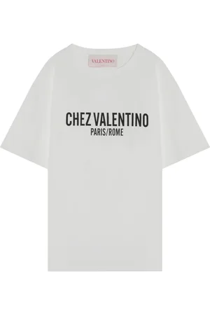 VALENTINO GARAVANI Top, Herre, Hvid, S, Bomuld, Kortærmet T-shirt med Rund Hals