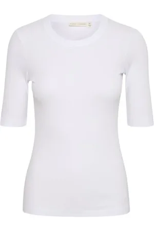 INWEAR Top, Dame, Hvid, XL, Bomuld, Basic Ribbet Bomulds T-shirt