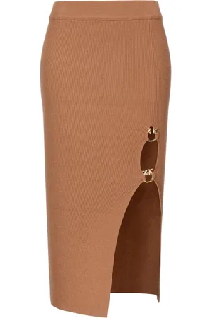 Pinko Nederdel, Dame, Brun, L, Uld, Siamesisk Lana Stribet Jumpsuit