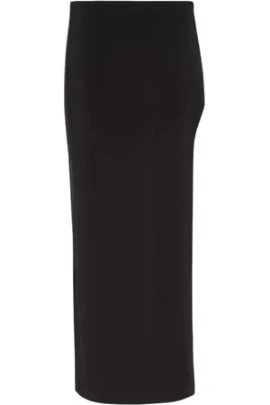 Norma Kamali Nederdel, Dame, Sort, M, Polyester, Sort Maxi Nederdel med Sideslidse