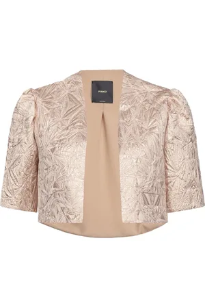 Pinko Bluser & Skjorter, Dame, Brun, S, Uld, Jacquard Laminat Shrug