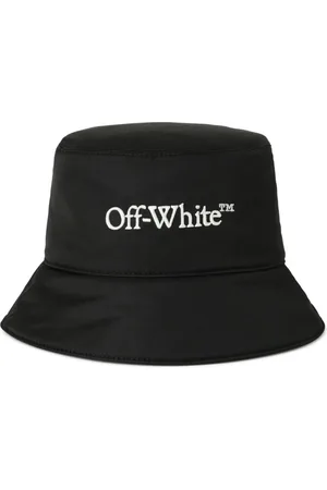 OFF-WHITE Tilbehør, Herre, Sort, S, Uld, Bogormbroderet Logo Bucket Hat