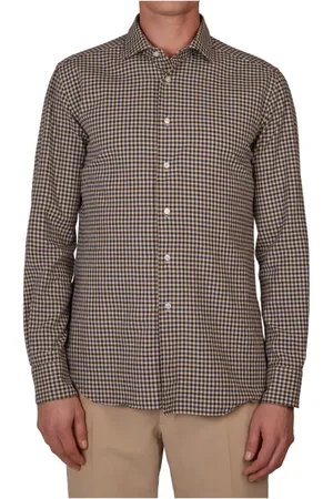 Incotex Skjorte, Herre, Brun, 3XL, Bomuld, Brun Skjorte
