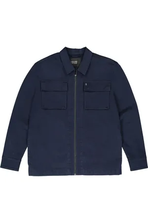 Butcher of Blue Jakke, Herre, Blå, XL, Sonam Twill Overshirt i Mørkeblå