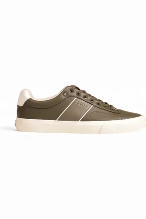 HUGO BOSS Sko, Herre, Grøn, 43 EU, Læder, Læder Sneakers Efterår/Vinter Kollektion