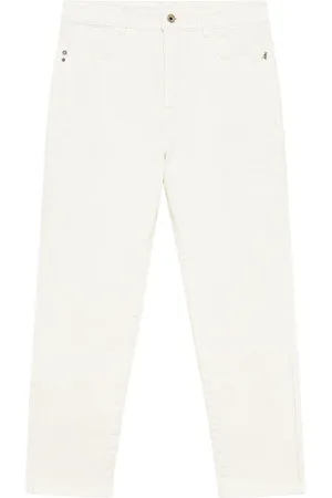 Patrizia Pepe Bukser, Dame, Hvid, W27, Bomuld, Slim-fit Bukser