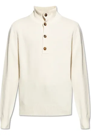 Tom Ford Strik, Herre, , L, Uld, Sweater med knaplukning ved halsen