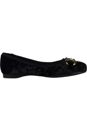 Jeffrey Campbell Sko, Dame, Sort, 38 EU, Læder, Velvet Ballerina Sko med Spænde