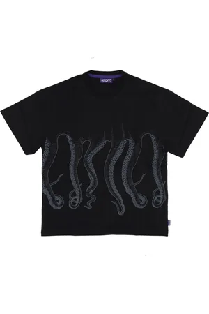 Octopus Top, Herre, Sort, XL, Bomuld, Sort herre T-shirt med Design