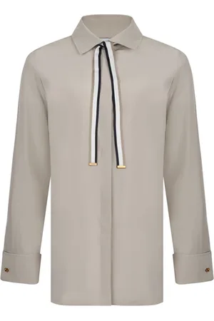 Max Mara Bluser & Skjorter, Dame, , S, Uld, Silkeskjorte med slips