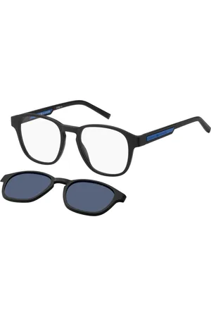 Tommy Hilfiger Tilbehør, Herre, Sort, 50 MM, Solbriller med blå clip-on