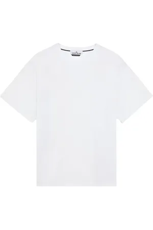 Stone Island Top, Herre, Hvid, L, Bomuld, Stripes Six Print Kortærmet T-shirt