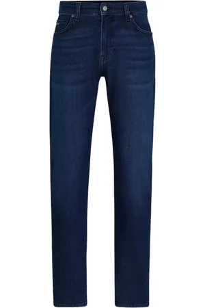 HUGO BOSS Jeans, Herre, Blå, W33 L34, Bomuld, Slim-fit Jeans