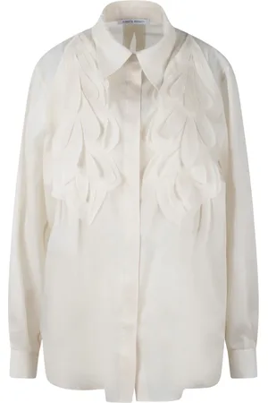 Alberta Ferretti Bluser & Skjorter, Dame, , M, Bomuld, Blomstret Patch Skjorte