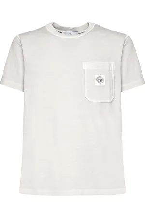 Stone Island Top, Herre, Grå, M, Bomuld, T-shirt med lomme