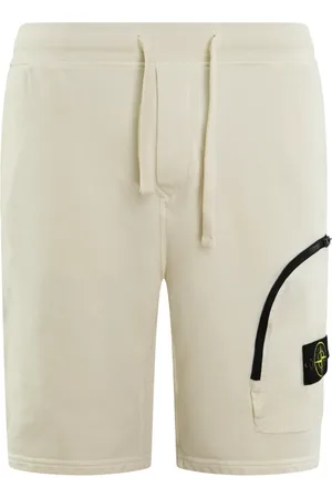 Stone Island Shorts, Herre, Hvid, L, Uld, Regular Fit Stilfulde Shorts