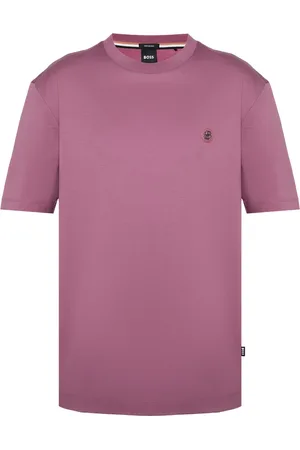 HUGO BOSS Top, Herre, Lilla, M, Bomuld, Lilla Bomuld Logo T-shirt