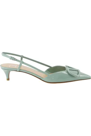 VALENTINO GARAVANI Sko, Dame, Grøn, 37 1/2 EU, Læder, VLogo Læder Pumps