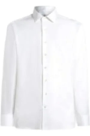 Etro Skjorte, Herre, Hvid, M, Bomuld, Hvid Jacquard Skjorte Italiensk Krave