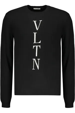 VALENTINO GARAVANI Strik, Herre, Sort, L, Uld, Ribstrikket sweater med rund hals