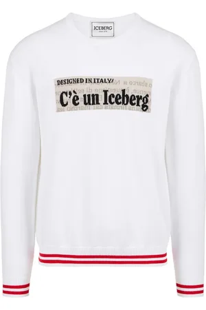 Iceberg Strik, Herre, Hvid, M, Bomuld, Hvid Crewneck Sweater