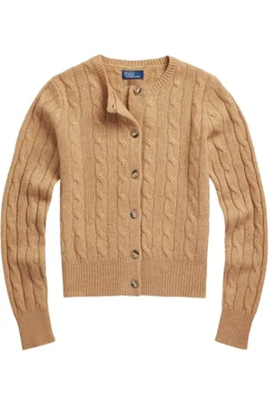 Ralph Lauren Strik, Dame, Brun, L, Cashmere, Twisted Cashmere Cardigan